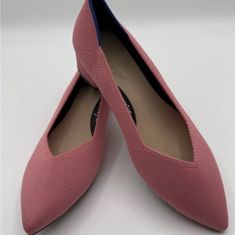 Rothy's The High Point Tulip Heels Pink Flats, Women's size 9 NEW